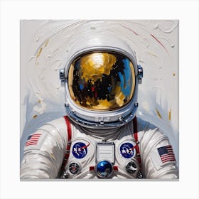 Astronaut Day Spaceman In White Space Suit Costume Open Glass Helmet 3 (1) Canvas Print