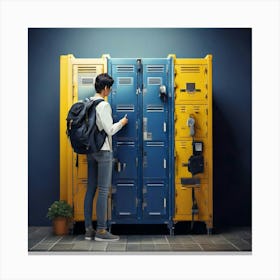 Firefly Travel, Locker, School, Gym, Storage, Secure, Personal, Belongings, Safety, Convenience, Org (9) Canvas Print