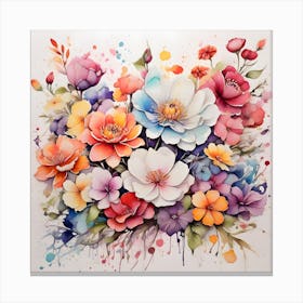 Watercolor Flowers 6 Canvas Print