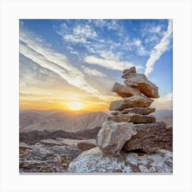 Sunrise In The Desert Canvas Print