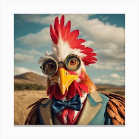 Silly Animals Series Rooster 2 Canvas Print