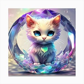 Cute Kitten In A Crystal Ball Canvas Print