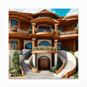 House With Stairs Canvas Print