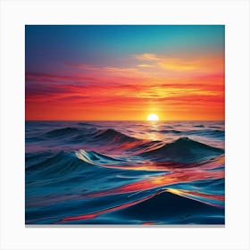 Sunset Over The Ocean 28 Canvas Print