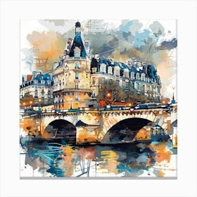 Paris Bridge Canvas Print