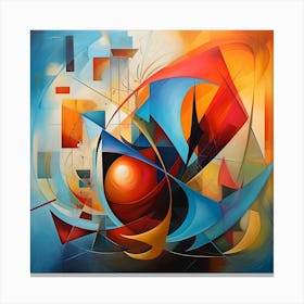 Fusion Of Geometry Abstract Harmony In Vibrant Colors Canvas Print