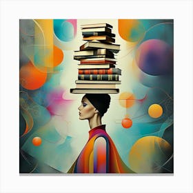 Abstract Woman Balancing Knowledge and Style Canvas Print