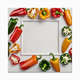 Peppers In A Frame 35 Canvas Print