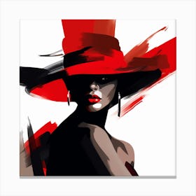 Woman In Red Hat 5 Canvas Print