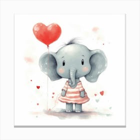 Valentine Elephant Canvas Print