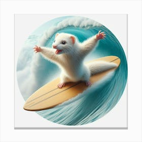 Ferret Surfing 2 Canvas Print