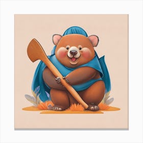 Bear With Axe Canvas Print