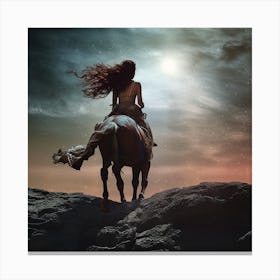 Woman On Horseback Canvas Print