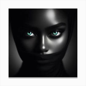 Muslim Woman With Green Eyes Canvas Print
