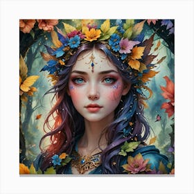 Fairy Girl In The Forest Canvas Print