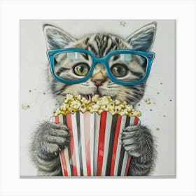 Popcorn Cat 3 Canvas Print