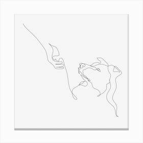 Dog Line art Canvas Print