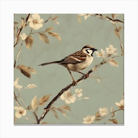 Sparrow On A Branch Canvas Print