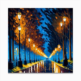 Night In The Park Canvas Print