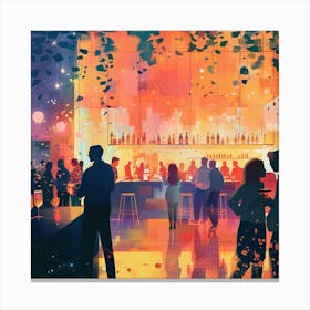 People At A Bar Canvas Print