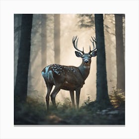 Deer In The Forest 186 Canvas Print