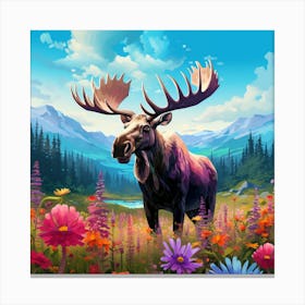 Moose In The Wild Canvas Print