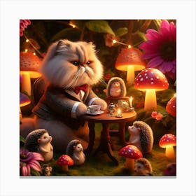 Hedgehog Tea Party Canvas Print