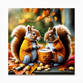 Two Squirrels Canvas Print