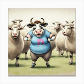 Girl With A Sheep Canvas Print