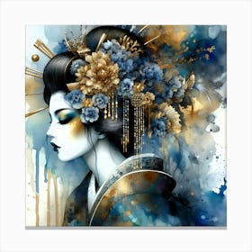 Creative Geisha Illustration 45 Canvas Print