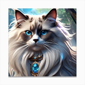 Cat With Blue Eyes Canvas Print