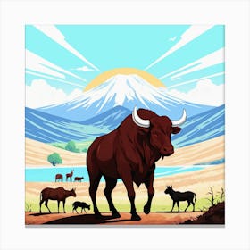 Cows In The Field Canvas Print