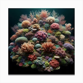 Amazing and beautiful underwater world with bright and colorful corals and tropical fish. Canvas Print