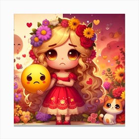 Emoji Girl Canvas Print