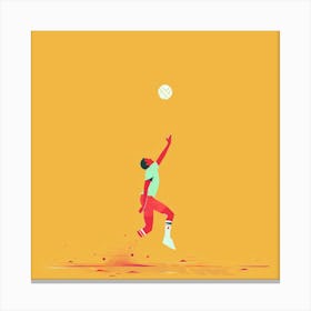 Volleyball Player Jumping For The Ball Canvas Print