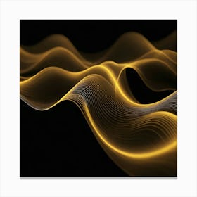 Abstract Golden Wave Canvas Print