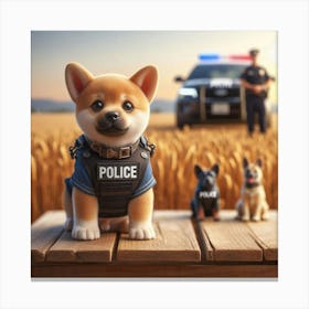 Corgi Police Officer Canvas Print