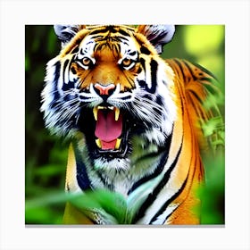 Tiger Roaring Canvas Print