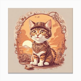 Steampunk Cat 3 Canvas Print