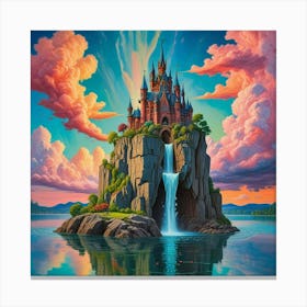 Enchanted Heights The Castle Of Cascading Waters (8) Canvas Print