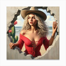 Cactus Girl 2 Canvas Print