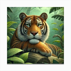 Tiger In The Jungle 3 Canvas Print