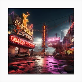 Neon City 2 Canvas Print