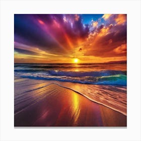 Sunset On The Beach 175 Canvas Print
