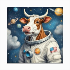 Cow In Space 9 Canvas Print