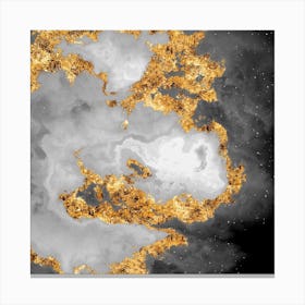 100 Nebulas in Space with Stars Abstract in Black and Gold n.084 Canvas Print