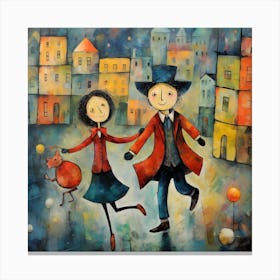 Couple In The City Canvas Print