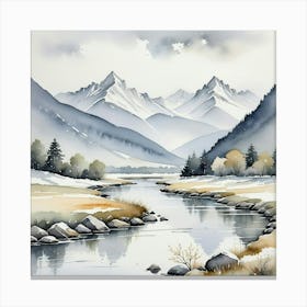 Snowy Mountains Canvas Print