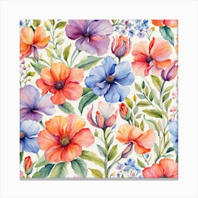 Watercolor Flowers 9 Canvas Print