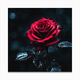 Dark Bleeding Rose Canvas Print